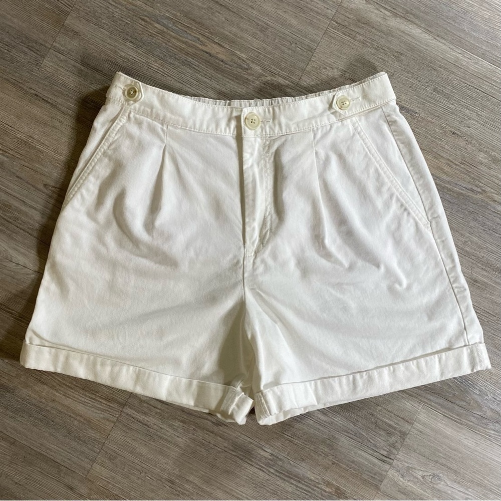 Loft 5" White Cotton Trouser Shorts NWOT